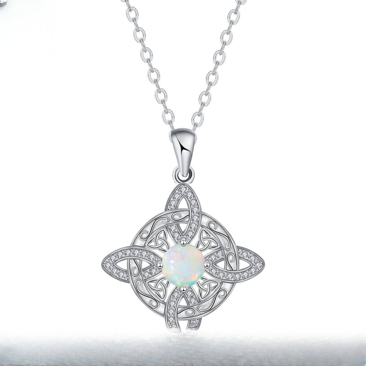 Classy Celtic Knot Opal Necklace