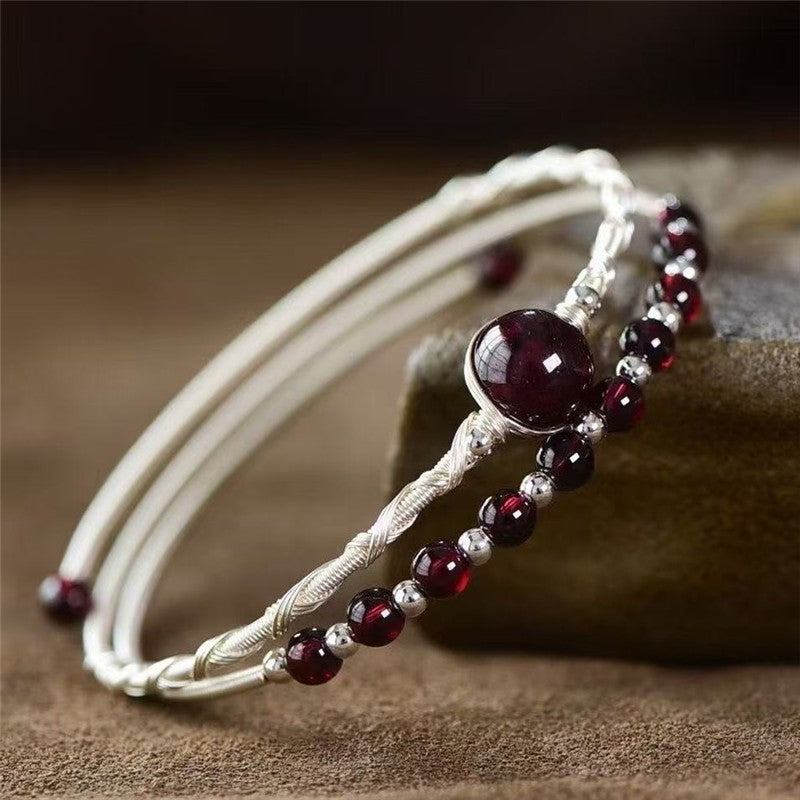 Boho Tiger Eye Wire Wrapped Cuff Bracelet