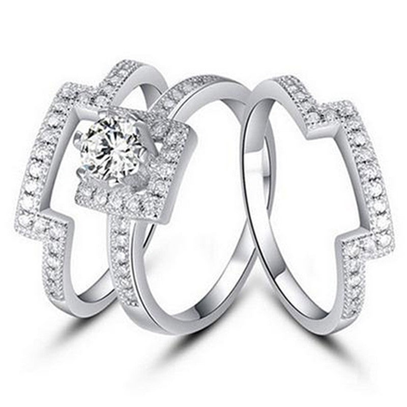 Classy Geometric Square Zirconia Ring