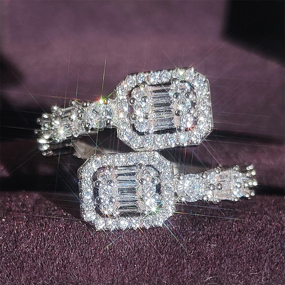 Classy Geometric Baguette Open Ring