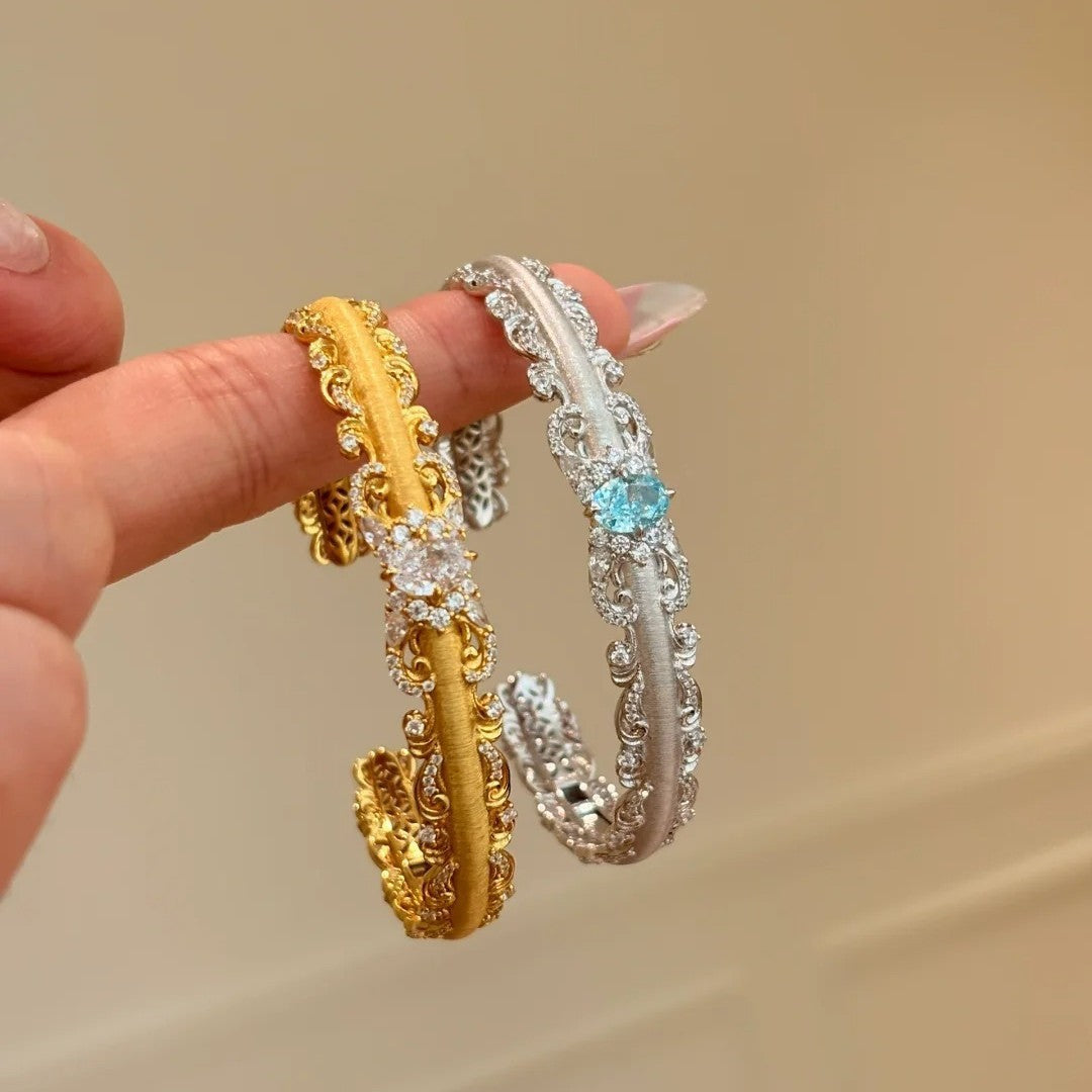 Romantic Brushed Lace Cuff Bangle