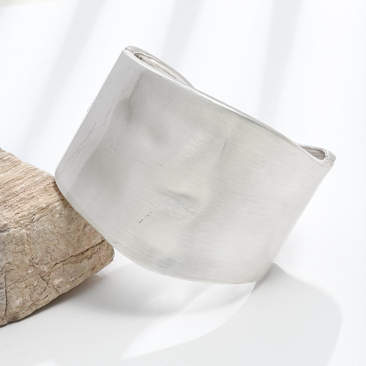 Classy Sculptural Wide Cuff Bracelet