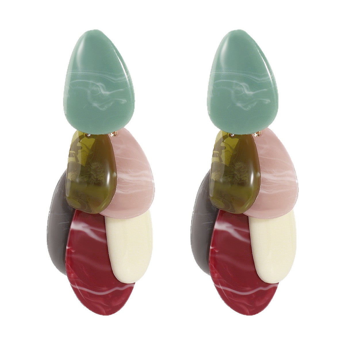 Classy Multicolor Resin Cluster Drop Earrings