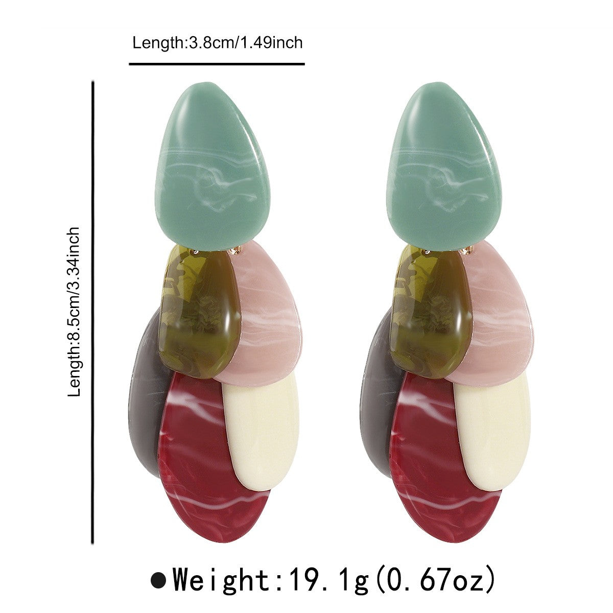 Classy Multicolor Resin Cluster Drop Earrings