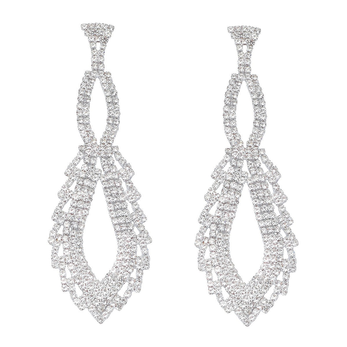 Classy Rhinestone Geometric Dangle Earrings