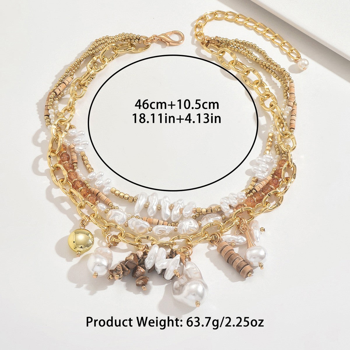 Vintage Inspired Faux Pearl Cluster Necklace