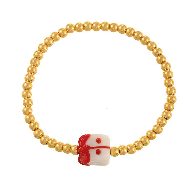 Festive Christmas Character Beaded Bracelet Set