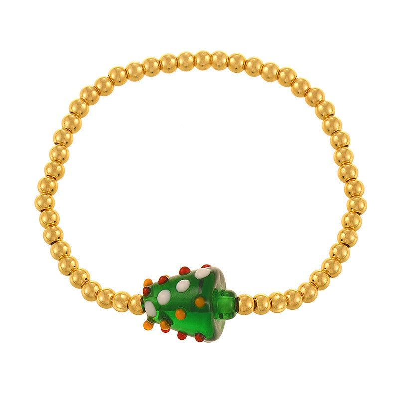 Festive Christmas Character Beaded Bracelet Set