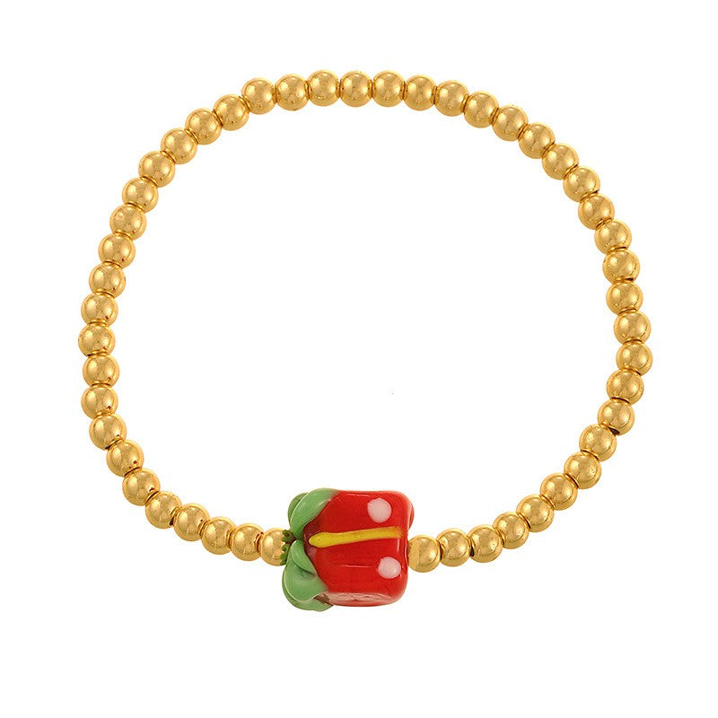 Festive Christmas Character Beaded Bracelet Set