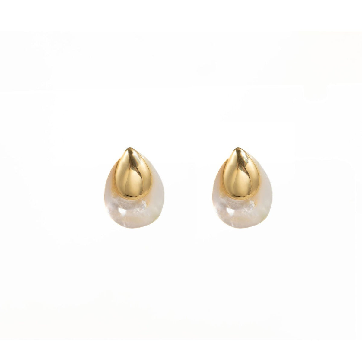 Dainty Mother of Pearl Teardrop Stud Earrings
