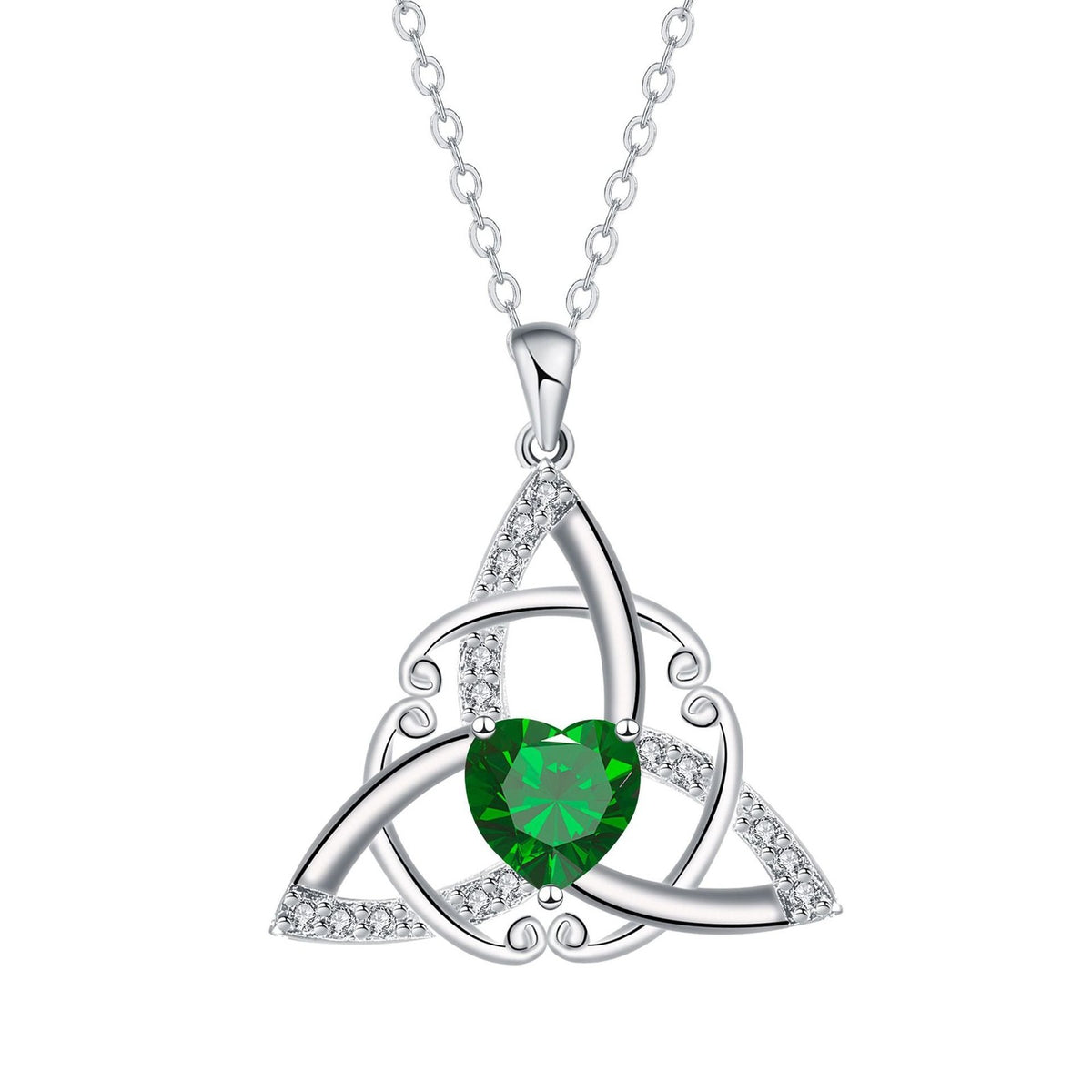 Romantic Trinity Knot Heart Necklace