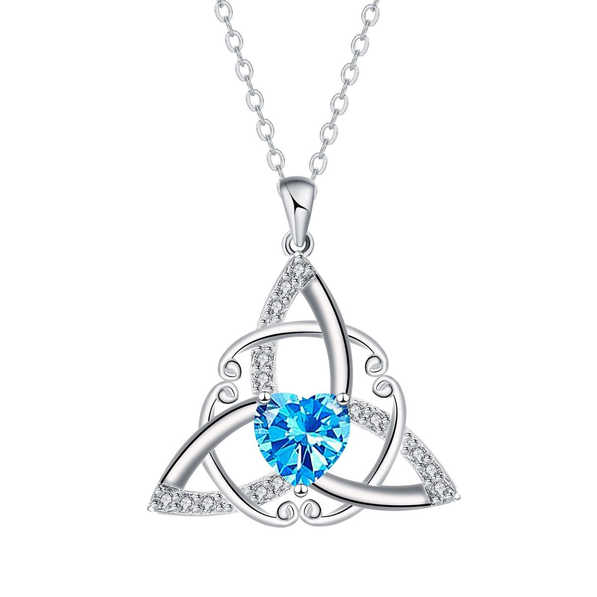 Romantic Trinity Knot Heart Necklace