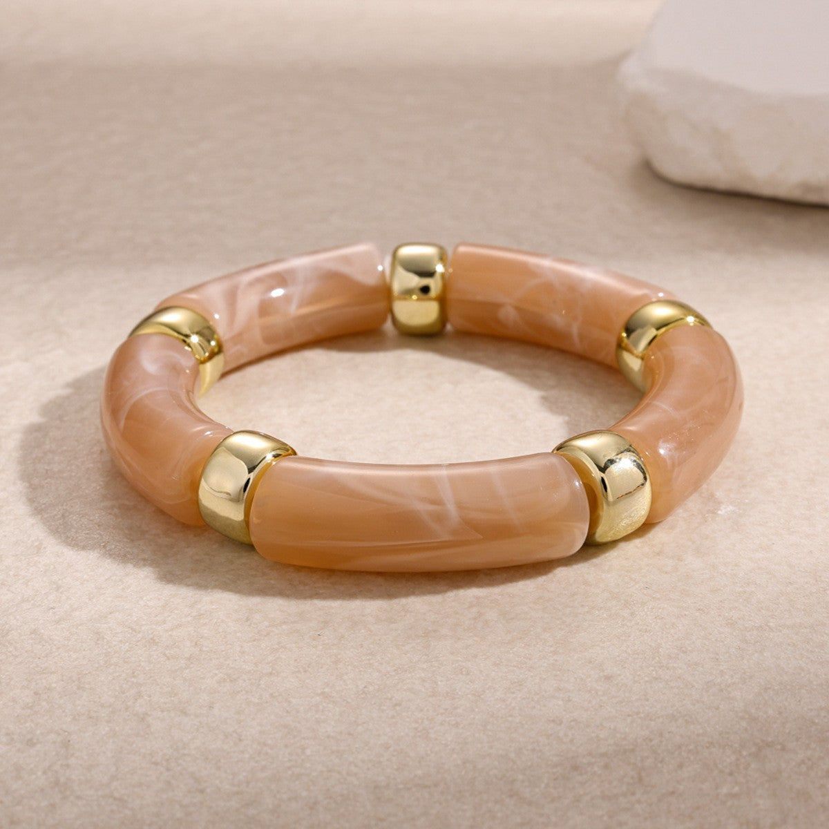 Boho Multicolor Acrylic Tube Bracelet Set