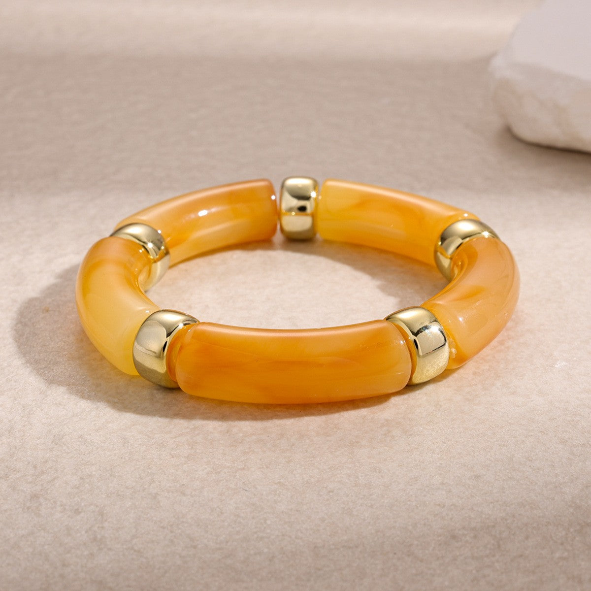Boho Multicolor Acrylic Tube Bracelet Set