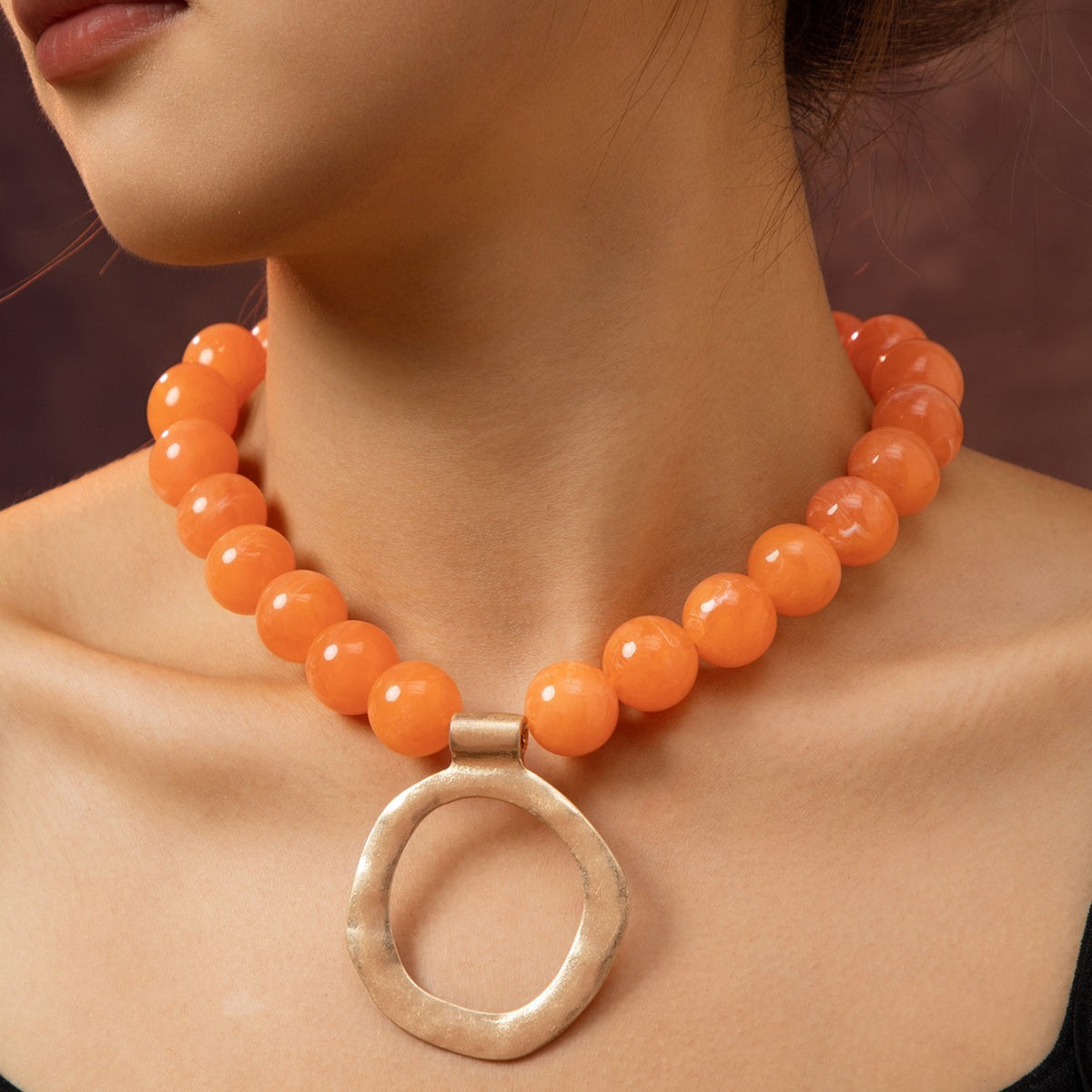 Boho Tiger Eye Beaded Ring Necklace