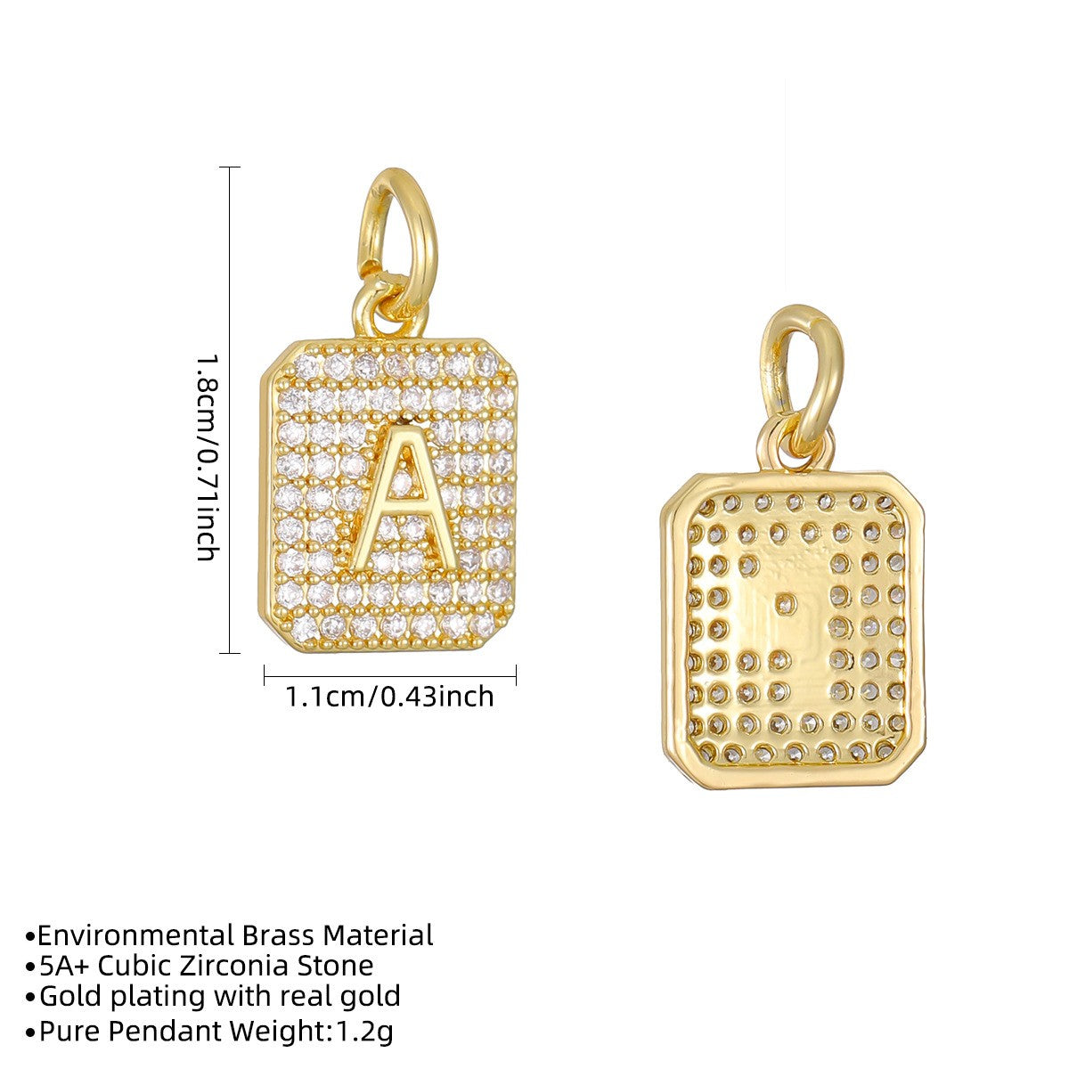 Classy Square Pavé Initial Necklace