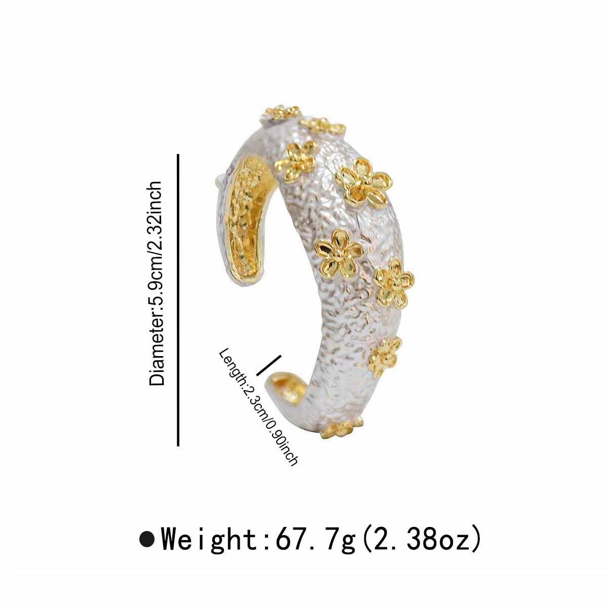Vintage Inspired White Floral Cuff Bracelet