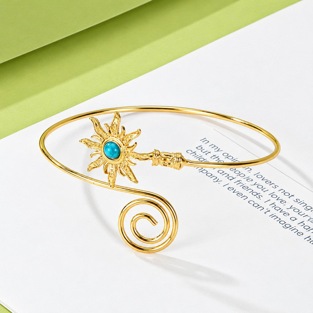 Boho Vintage Sun Spiral Arm Cuff