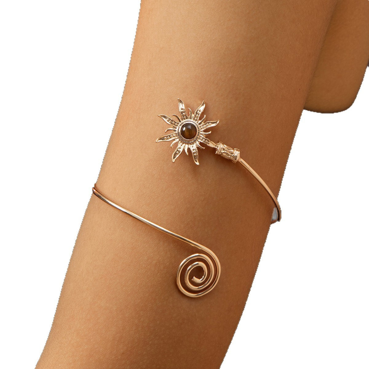 Boho Vintage Sun Spiral Arm Cuff