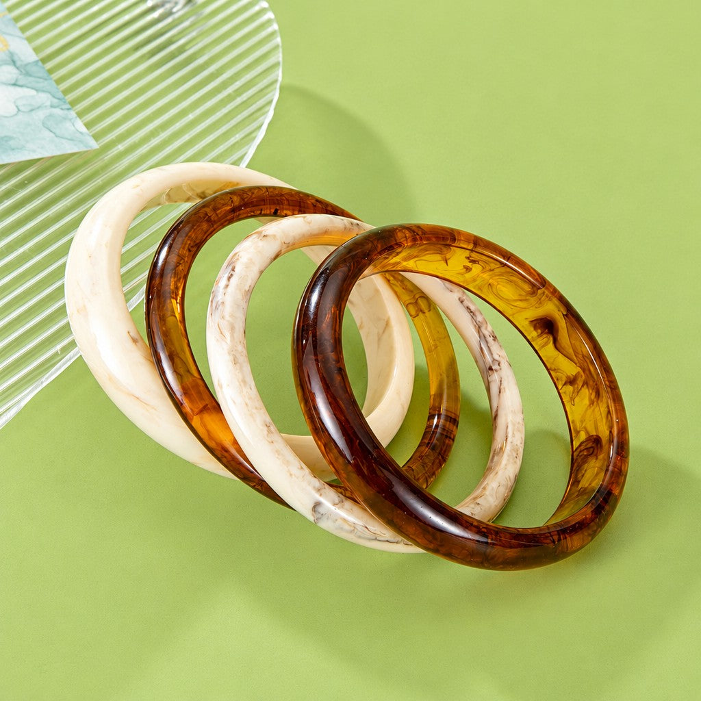 3pc Boho Tortoise & Ivory Bangle Set