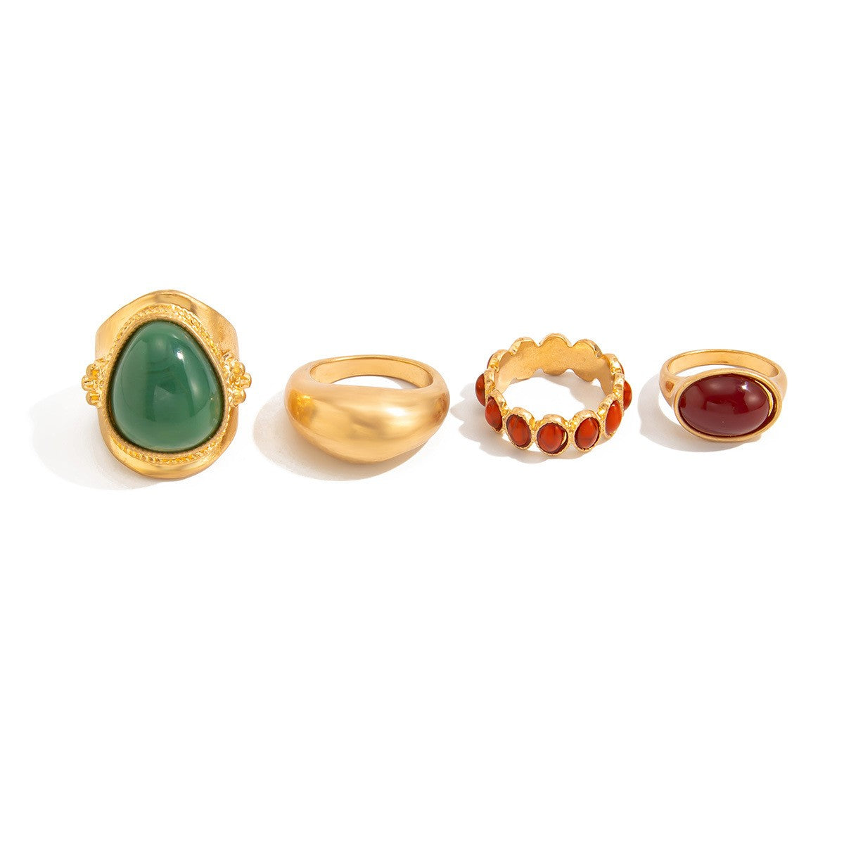 Vintage Inspired Chunky Cabochon Ring Set