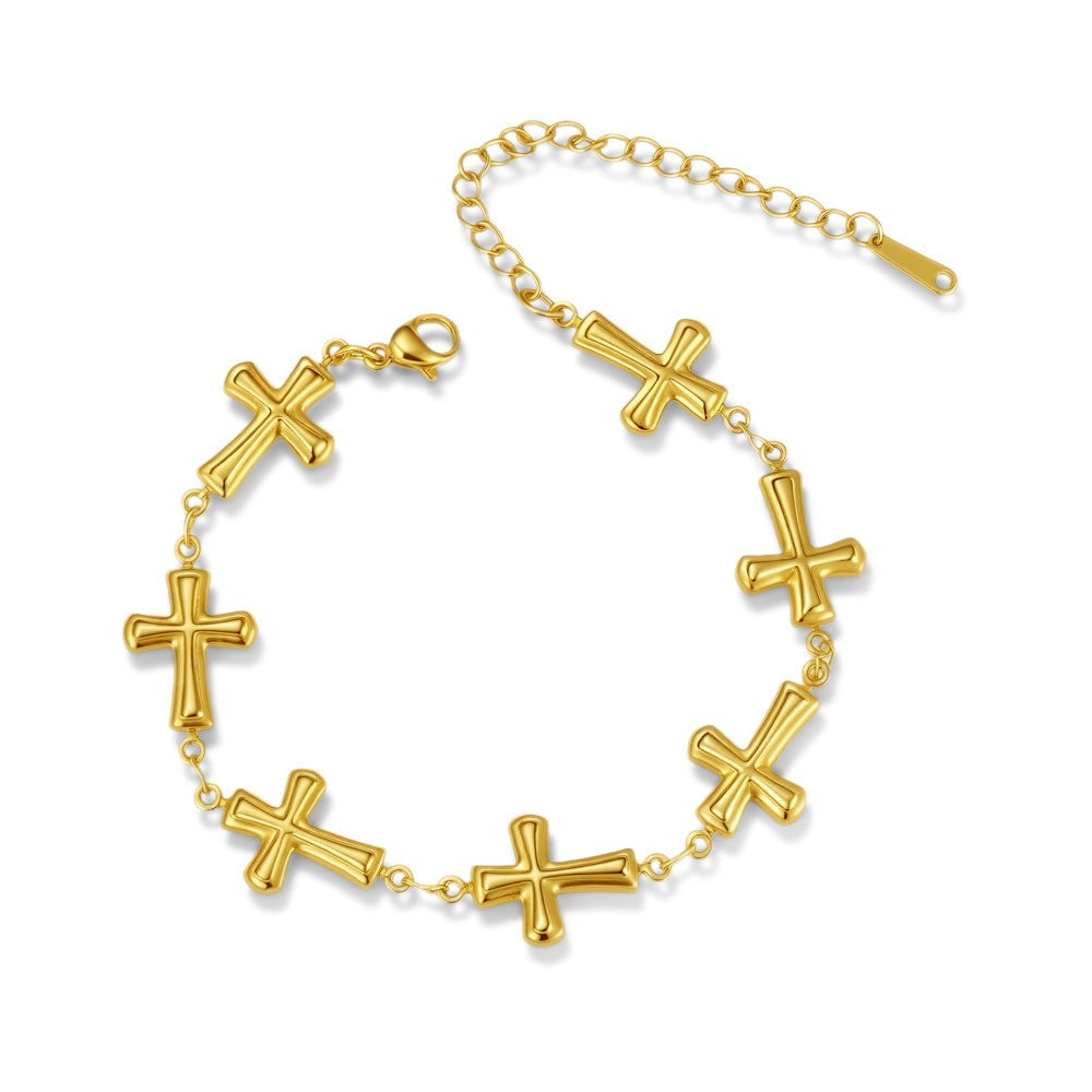 18k Boho Mixed Motif Link Bracelet