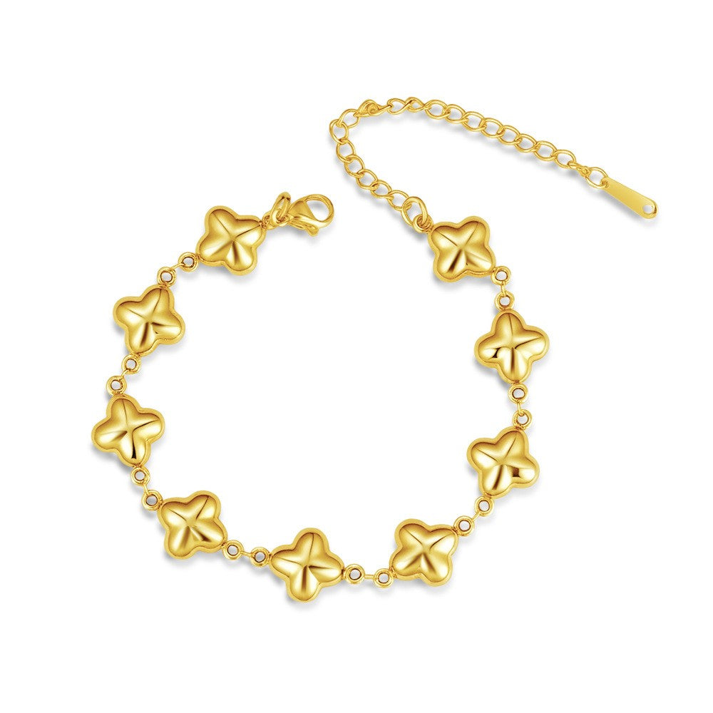 18k Boho Mixed Motif Link Bracelet