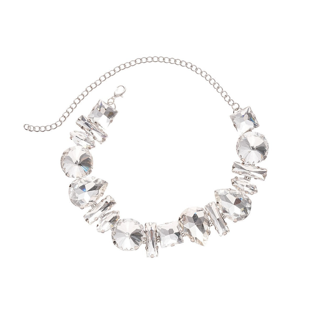 Classy Mixed Cut Rhinestone Choker Necklace