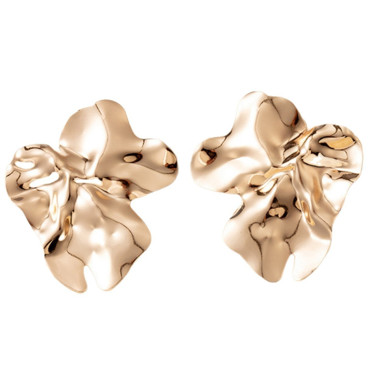 Classy Crumpled Geometric Stud Earrings
