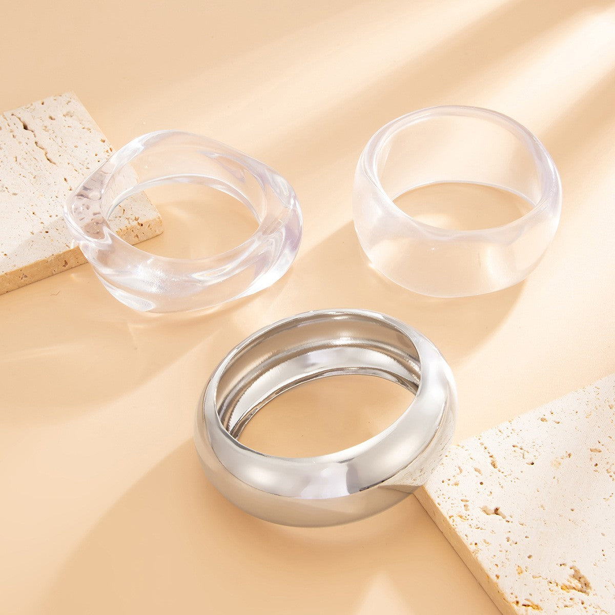 Classy Sculptural Acrylic Bangle Bracelet