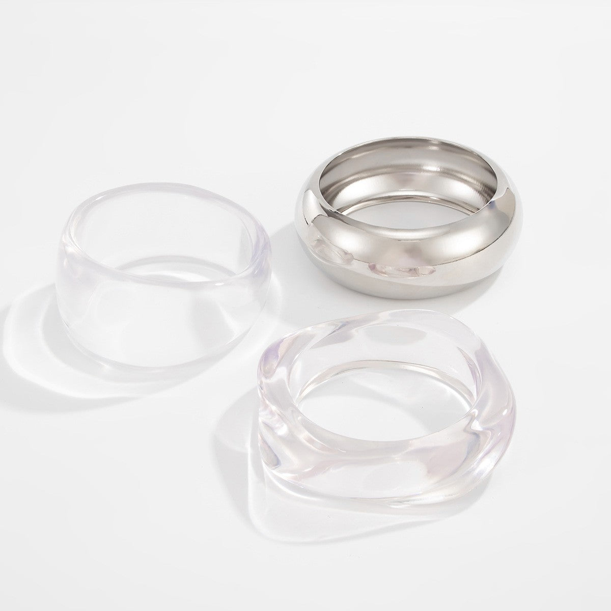 Classy Sculptural Acrylic Bangle Bracelet