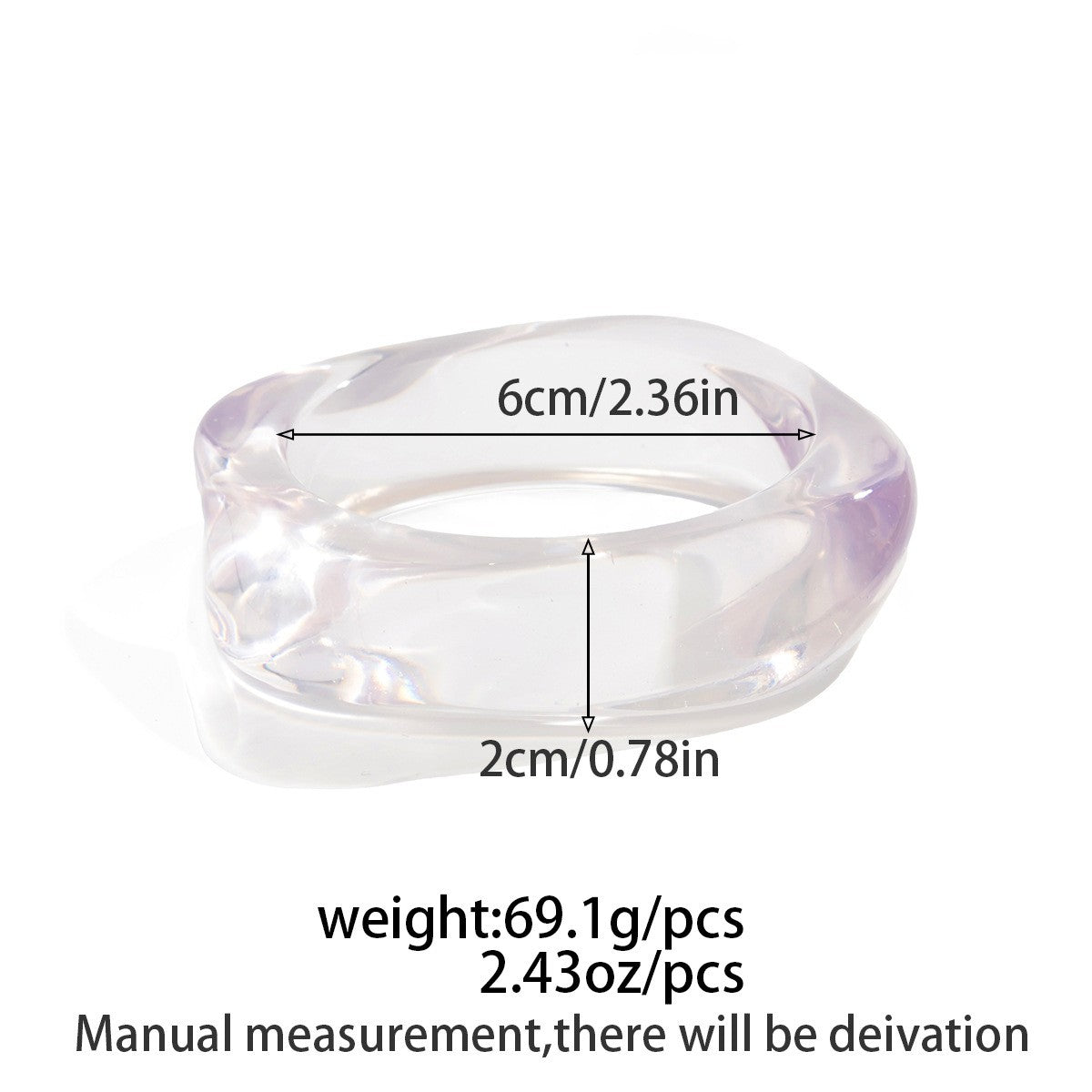Classy Sculptural Acrylic Bangle Bracelet