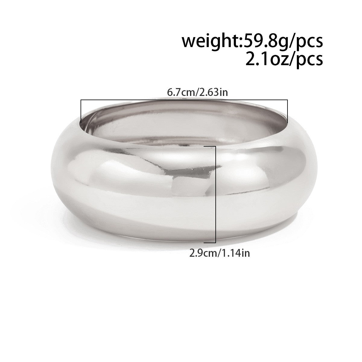 Classy Sculptural Acrylic Bangle Bracelet