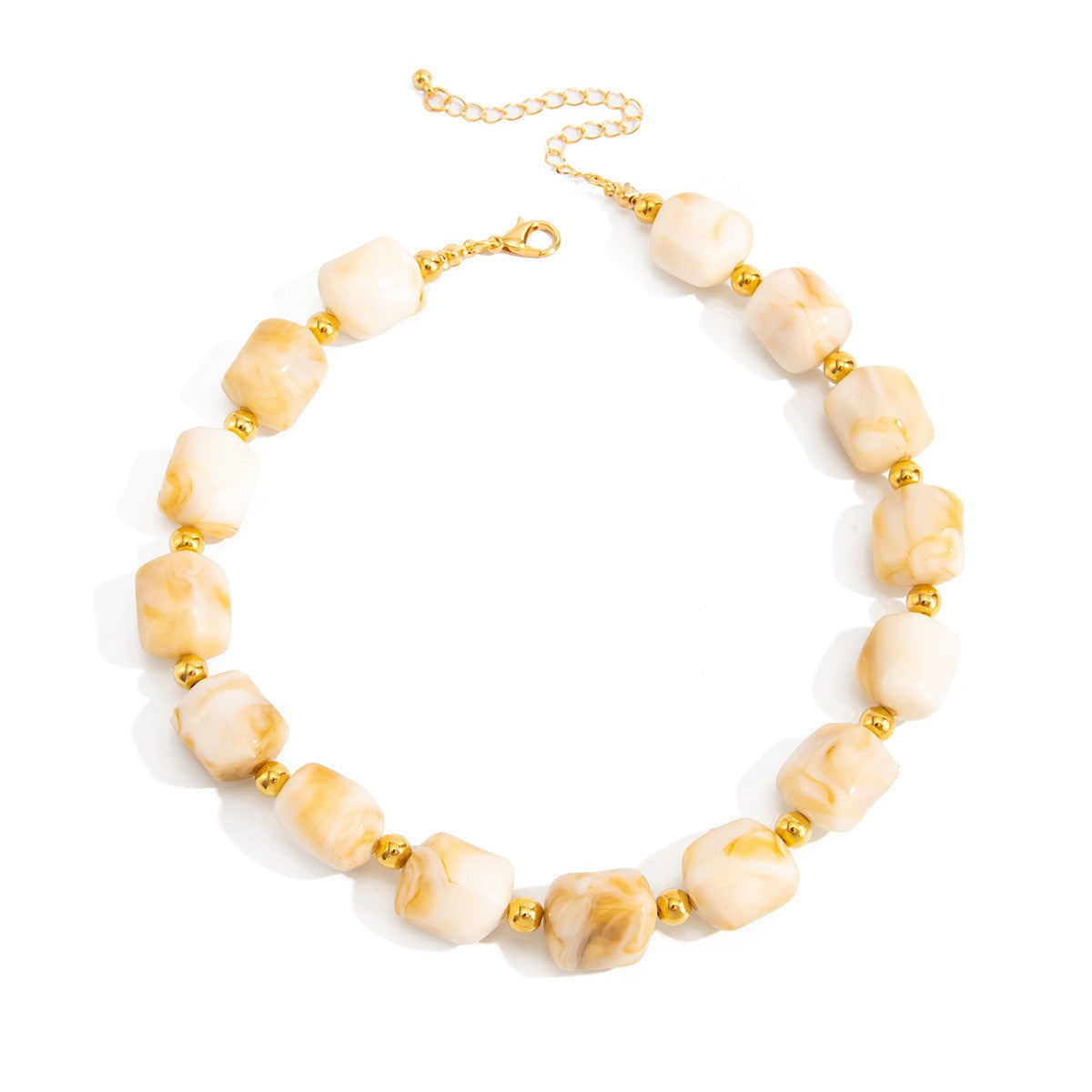 Classy Amber Resin Bead Necklace