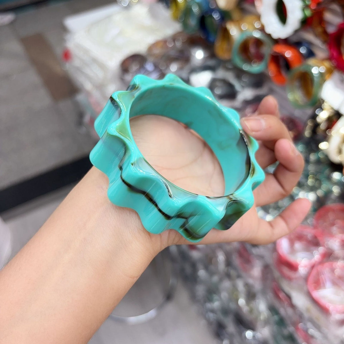 Classy Geometric Square Resin Bangle