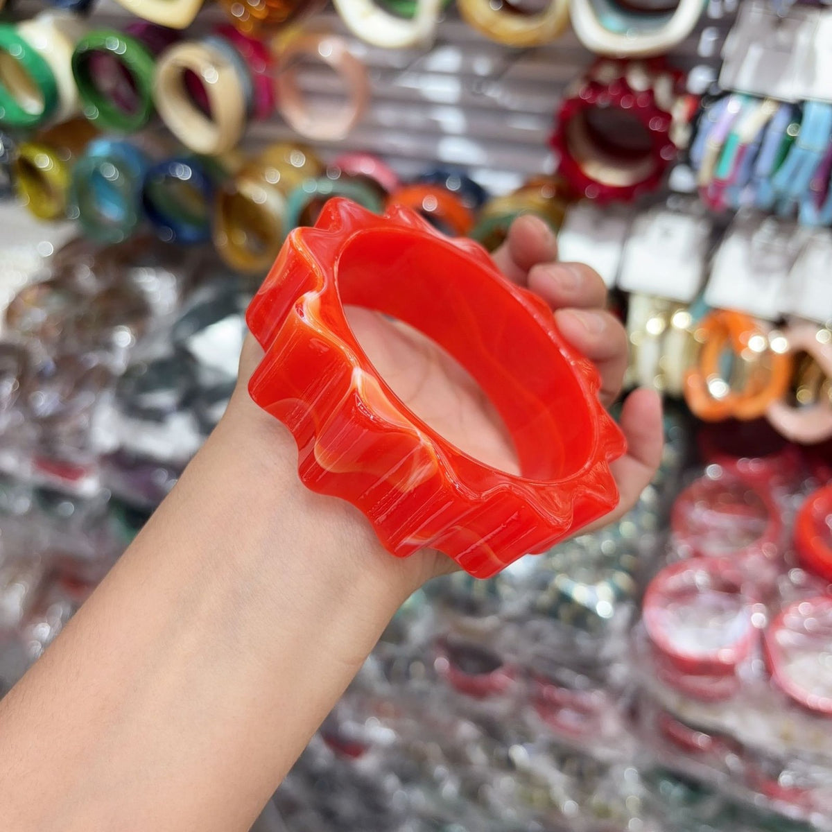 Classy Geometric Square Resin Bangle