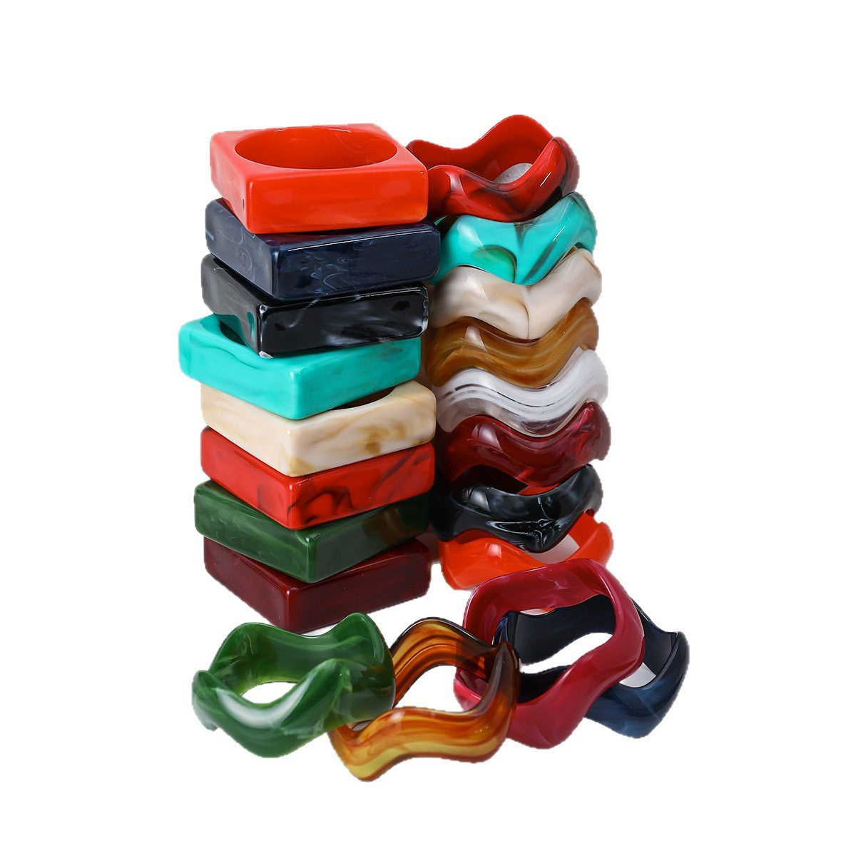 Classy Geometric Square Resin Bangle
