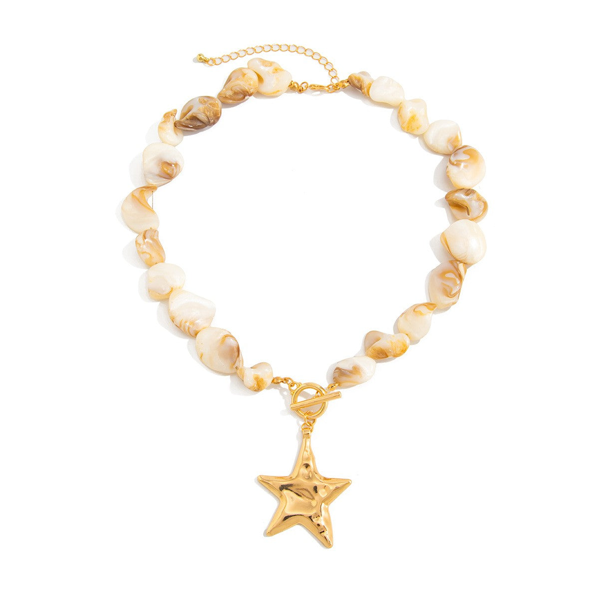 Boho Irregular Blue Shell Starfish Necklace