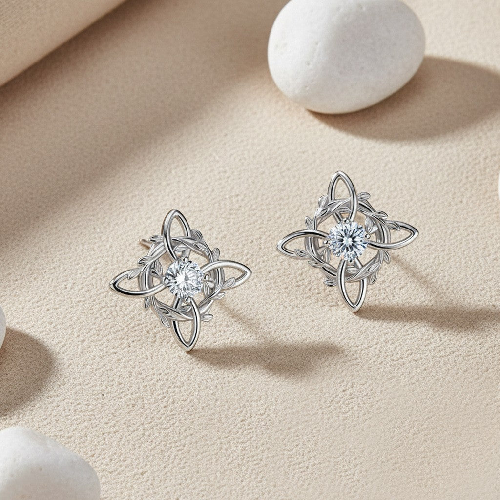 Elegant Celtic Knot Stud Earrings