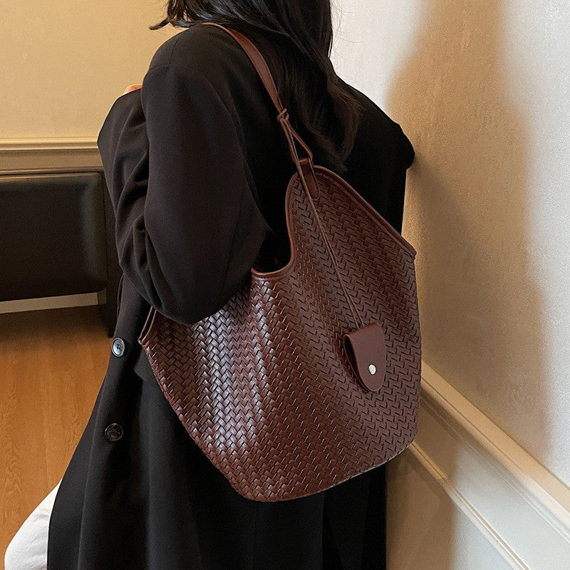 Vintage Woven Leather Hobo Bag