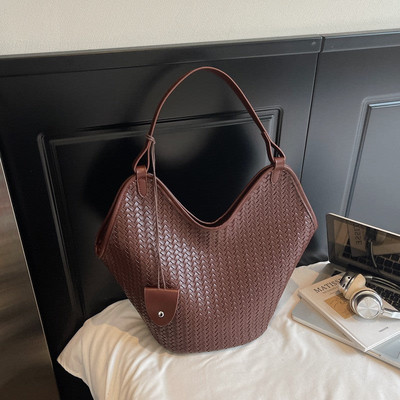 Vintage Woven Leather Hobo Bag