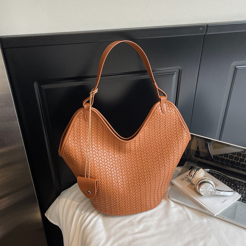 Vintage Woven Leather Hobo Bag