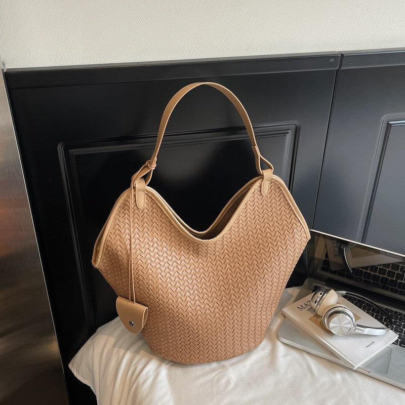 Vintage Woven Leather Hobo Bag