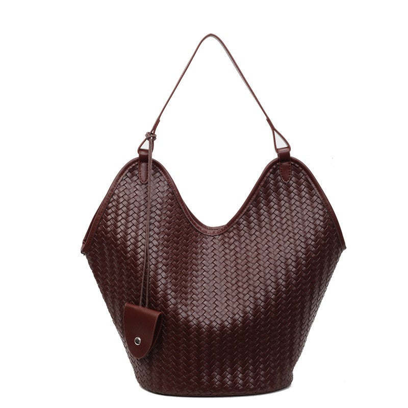Vintage Woven Leather Hobo Bag