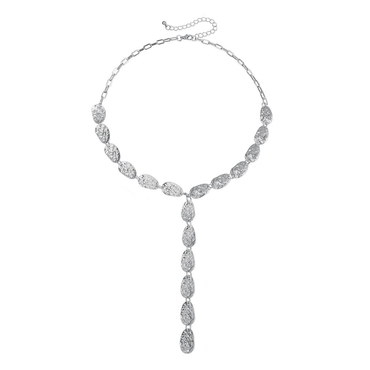 Classy Textured Leaf Y-Necklace