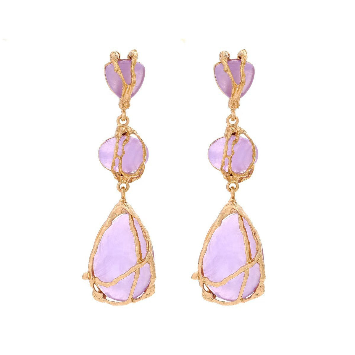 Vintage Inspired Green Resin Drop Earrings