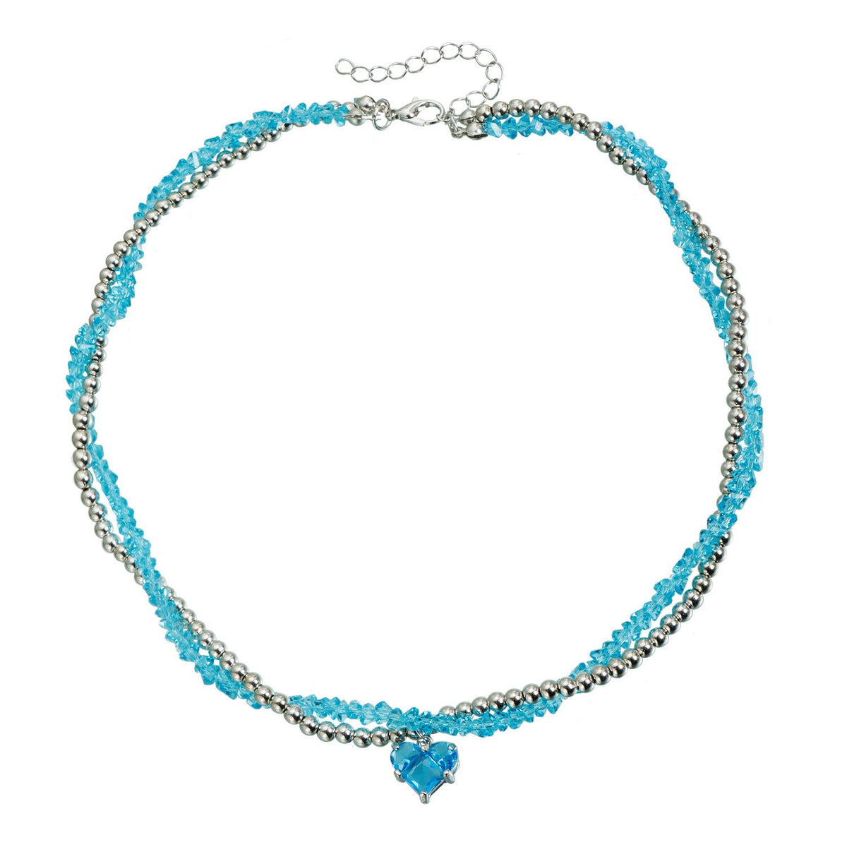 Romantic Twisted Bead Heart Necklace