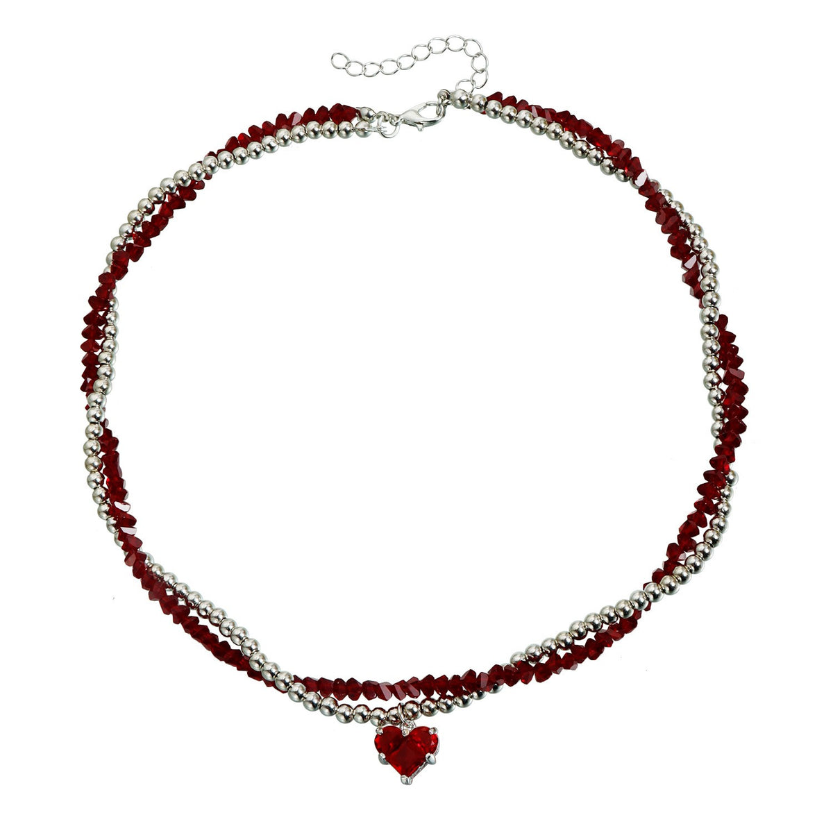 Romantic Twisted Bead Heart Necklace