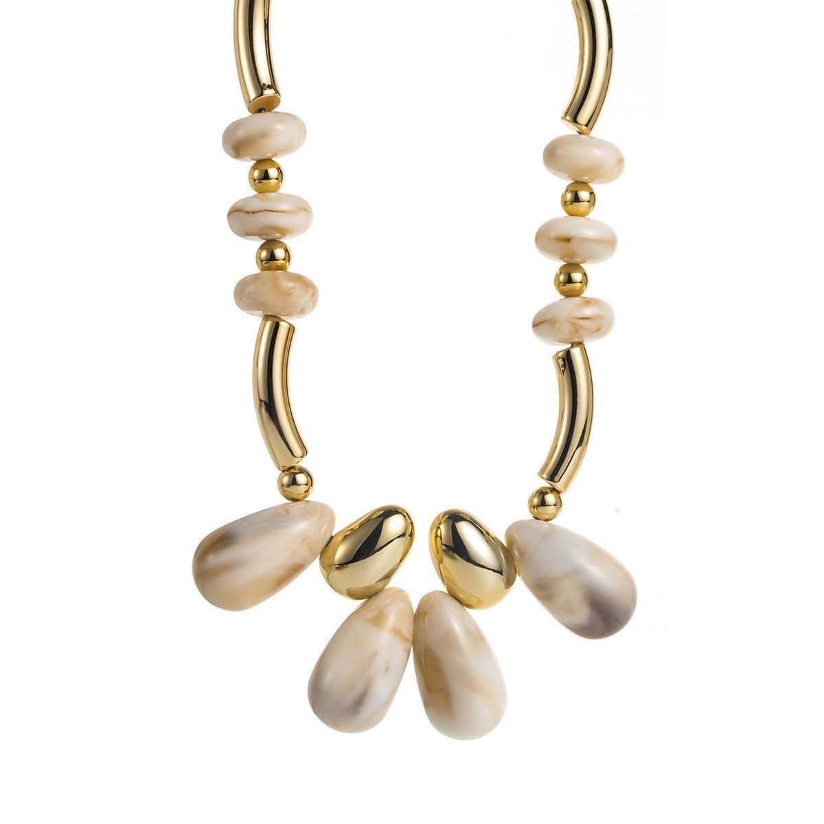 Classy Amber Acrylic Teardrop Collar Necklace