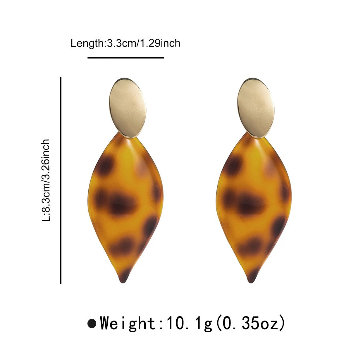 Classy Tortoiseshell Resin Disc Drop Earrings